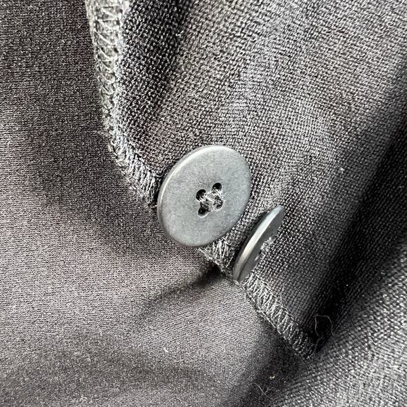 EILEEN FISHER L Large Washable Stretch Crepe Jacket Single Button Long Black - Picture 8 of 14